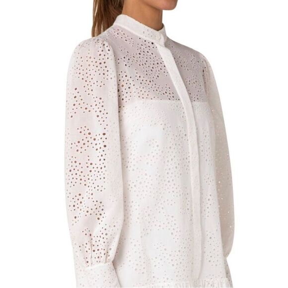 AKRIS PUNTO Eyelet Lace Flounce-Hem Dress size 4 - Picture 4 of 14